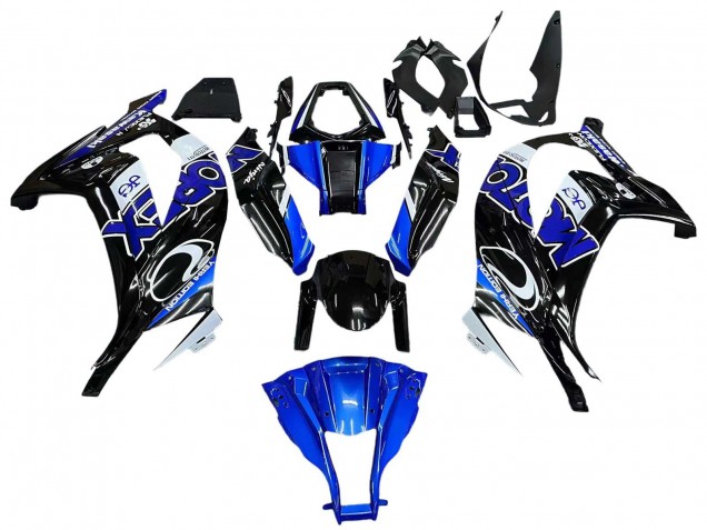 2011-2015 Blue White Glossy Black Kawasaki ZX10R Motorcycle Fairings UK
