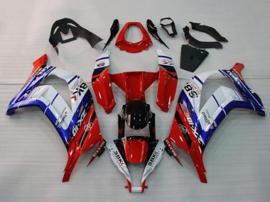 Buy 2011-2015 White Blue Red Black SBK Maxxis Kawasaki ZX10R Motorcycle Fairings UK