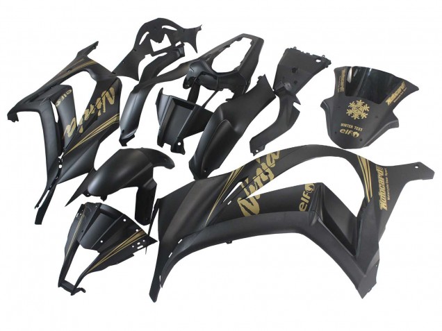 2011-2015 Matte Black Gold Snow Elf Kawasaki ZX10R Motorcycle Fairings UK