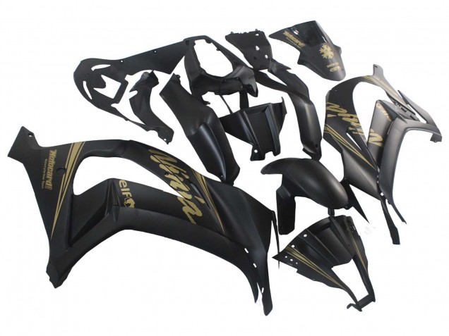 2011-2015 Matte Black Gold Snow Elf Kawasaki ZX10R Motorcycle Fairings UK