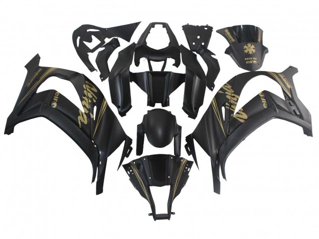 2011-2015 Matte Black Gold Snow Elf Kawasaki ZX10R Motorcycle Fairings UK