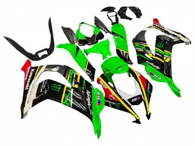Buy 2016-2020 Green Yellow Red Black Elf Monster Kawasaki ZX10R Motorcycle Fairings UK