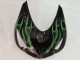 2006-2011 Glossy Black Green Flame Kawasaki ZX14R ZZR1400 Motorcycle Fairing UK