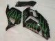 2006-2011 Glossy Black Green Flame Kawasaki ZX14R ZZR1400 Motorcycle Fairing UK