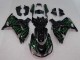 2006-2011 Glossy Black Green Flame Kawasaki ZX14R ZZR1400 Motorcycle Fairing UK