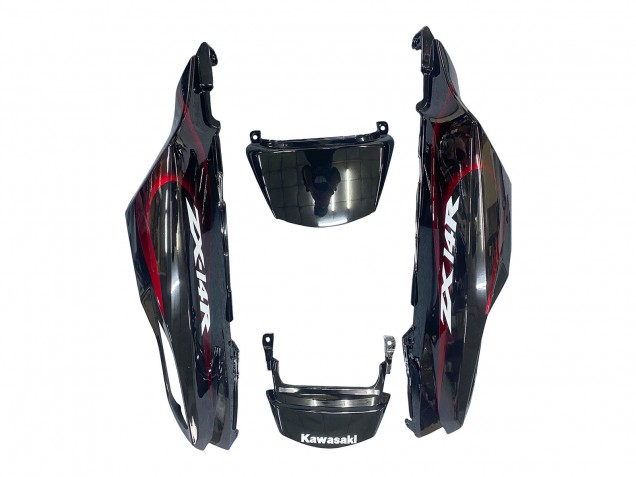 2006-2011 Glossy Black Red Flame Kawasaki ZX14R ZZR1400 Motorcycle Fairing Kits UK