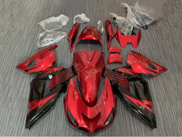 2006-2011 Red Glossy Black Kawasaki ZX14R ZZR1400 Motorcycle Fairing UK