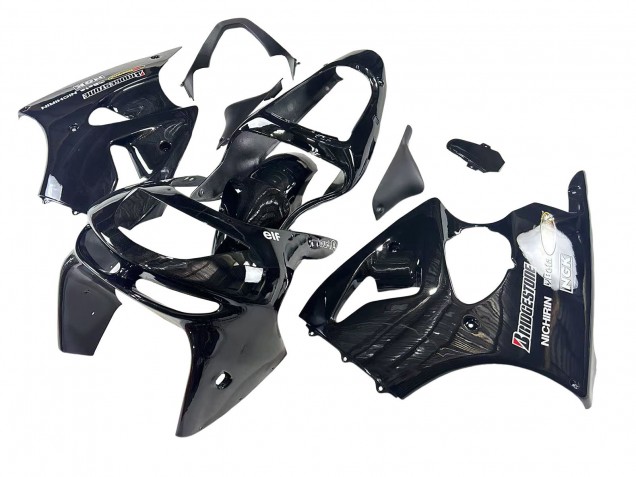1998-1999 Glossy Black Yellow Elf Bridgestone Kawasaki ZX6R Motorcycle Fairings UK