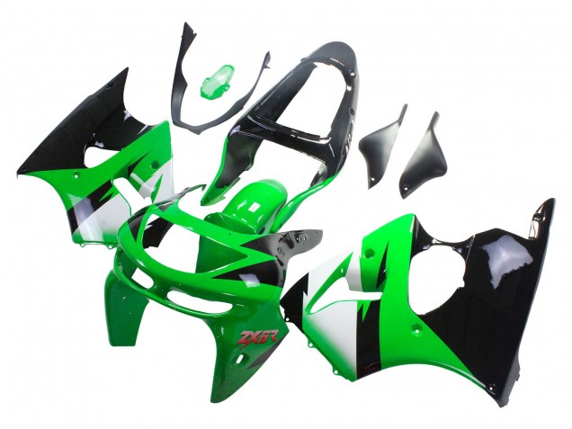 1998-1999 Green White Glossy Black Kawasaki ZX6R Motorcycle Fairings UK