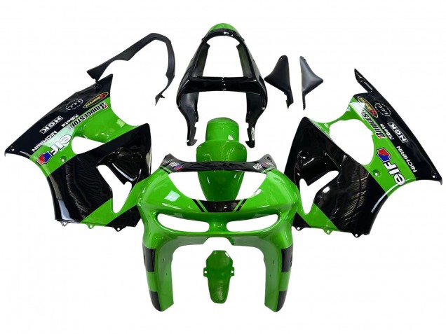 1998-1999 Green Glossy Black Elf Bridgestone Kawasaki ZX6R Motorcycle Fairings UK