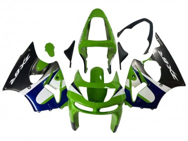 Buy 1998-1999 Green White Blue Silver Glossy Black Kawasaki ZX6R Motorcycle Fairings UK
