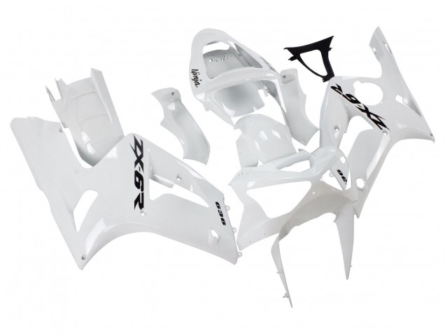 2003-2004 White Black Decals Kawasaki ZX6R Motorcycle Fairings UK