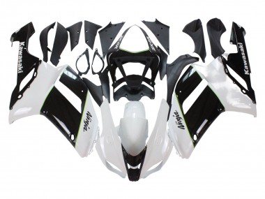 Buy 2007-2008 Black White Ninja Kawasaki ZX6R Motorcycle Fairings UK