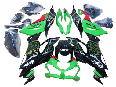 Buy 2009-2012 RedRed Glossy Black Honeycomb Kawasaki ZX6R Motorcycle Fairings UK