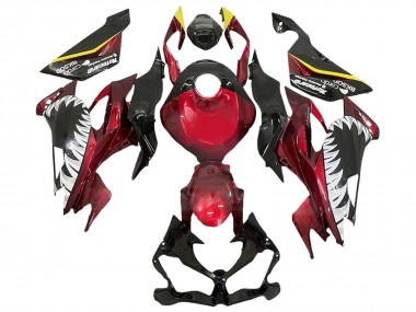 Buy 2013-2018 Red Yellow Black White Shark Kawasaki ZX6R Motorcycle Fairings UK