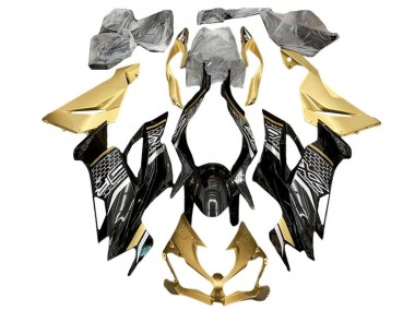 Buy 2019-2022 Gold Glossy Black White Honeycomb Kawasaki ZX6R Motorcycle Fairings UK