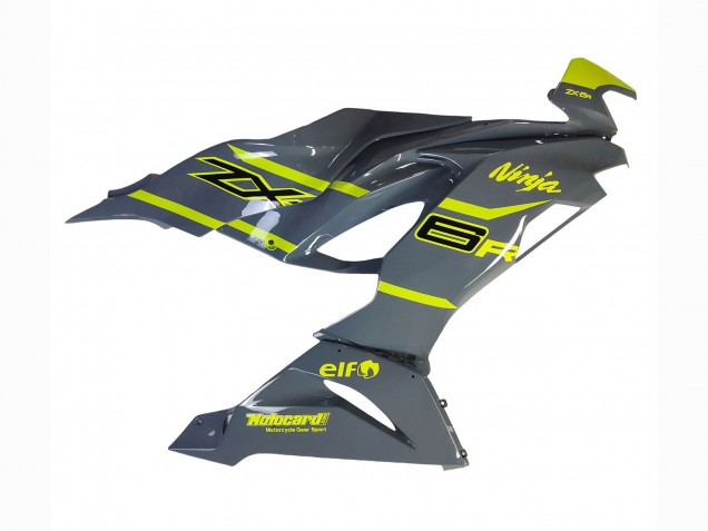 2019-2022 Nardo Grey Yellow Kawasaki ZX6R Motorcycle Fairings UK
