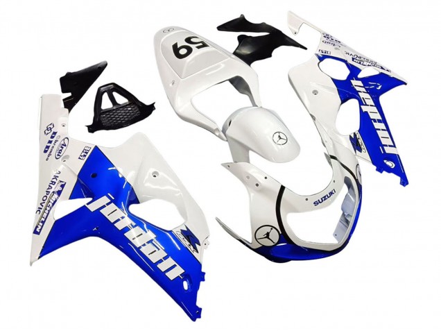 2000-2002 White Blue Jordan 59 Suzuki GSXR1000 Motorcycle Fairings UK