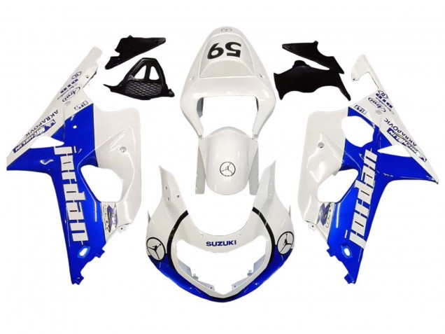 2000-2002 White Blue Jordan 59 Suzuki GSXR1000 Motorcycle Fairings UK