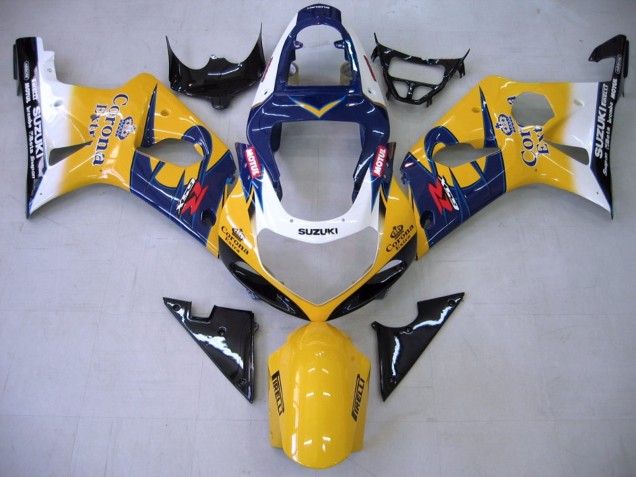 2000-2002 Yellow Dark Blue White Motul Corona Suzuki GSXR1000 Motorcycle Fairings UK