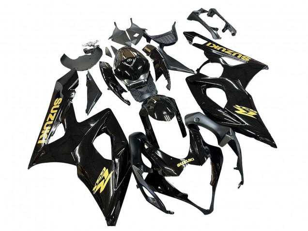 2005-2006 Glossy Black Gold Decal Suzuki GSXR 1000 Motorcycle Fairings UK