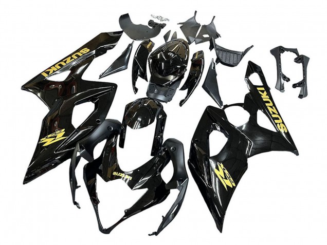 2005-2006 Glossy Black Gold Decal Suzuki GSXR 1000 Motorcycle Fairings UK