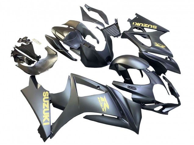 2007-2008 Matte Black Gold Decal Suzuki GSXR 1000 Motorcycle Fairings UK