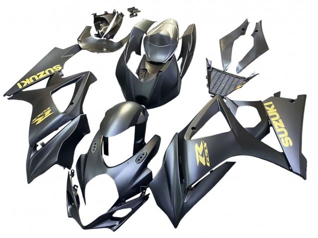 2007-2008 Matte Black Gold Decal Suzuki GSXR 1000 Motorcycle Fairings UK