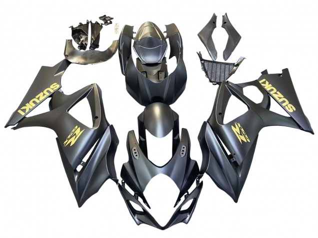 2007-2008 Matte Black Gold Decal Suzuki GSXR 1000 Motorcycle Fairings UK