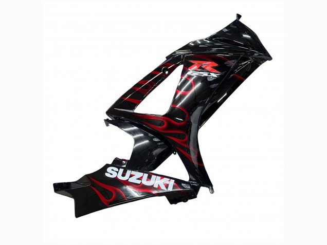 2007-2008 Black Red Flame Suzuki GSXR 1000 Motorcycle Fairings UK