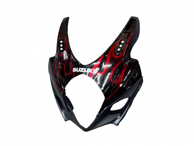 2007-2008 Black Red Flame Suzuki GSXR 1000 Motorcycle Fairings UK