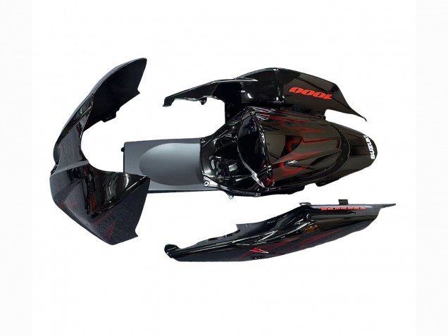 2007-2008 Black Red Flame Suzuki GSXR 1000 Motorcycle Fairings UK