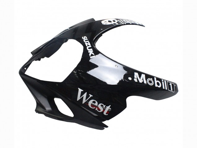 2007-2008 Glossy Black White West Suzuki GSXR 1000 Motorcycle Fairings UK