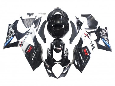 Buy 2007-2008 Glossy Black White West Suzuki GSXR 1000 Motorcycle Fairings UK