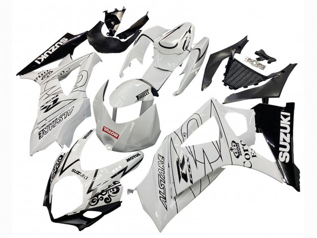 2007-2008 White Black Alstare Corona Motul Suzuki GSXR 1000 Motorcycle Fairings UK