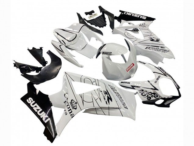 2007-2008 White Black Alstare Corona Motul Suzuki GSXR 1000 Motorcycle Fairings UK