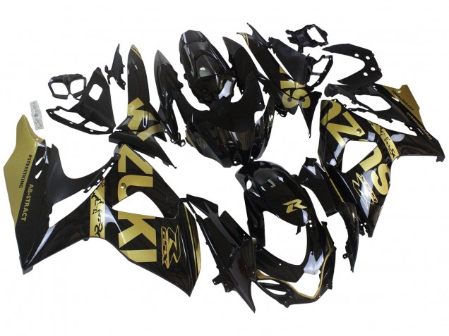 2009-2016 Glossy Black Gold Suzuki GSXR 1000 Motorcycle Fairings UK