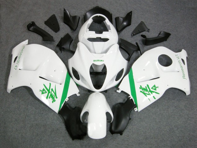 1996-2007 White Green Suzuki GSXR 1300 Hayabusa Motorcycle Fairings UK