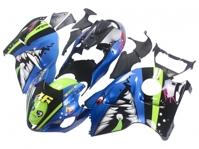 1996-2007 Blue Green Shark 46 Suzuki GSXR 1300 Hayabusa Motorcycle Fairings UK