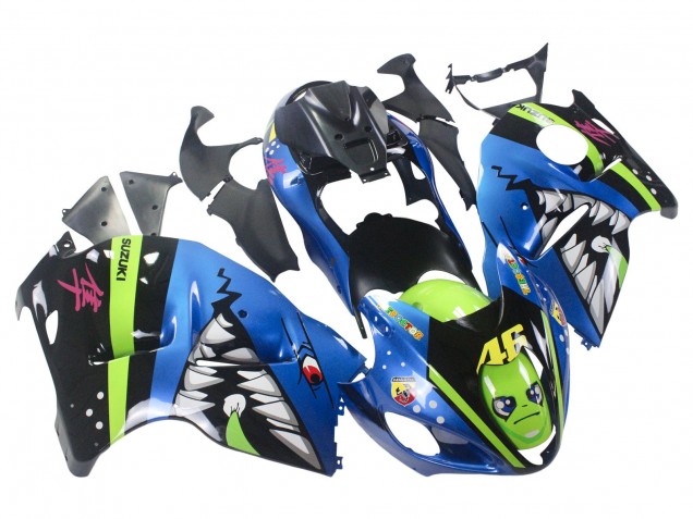 1996-2007 Blue Green Shark 46 Suzuki GSXR 1300 Hayabusa Motorcycle Fairings UK