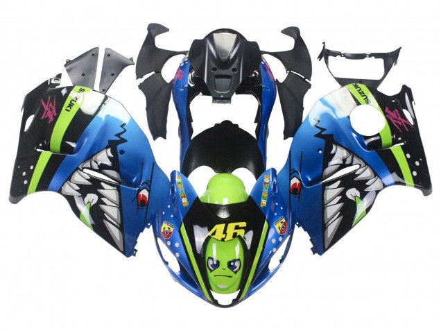 1996-2007 Blue Green Shark 46 Suzuki GSXR 1300 Hayabusa Motorcycle Fairings UK