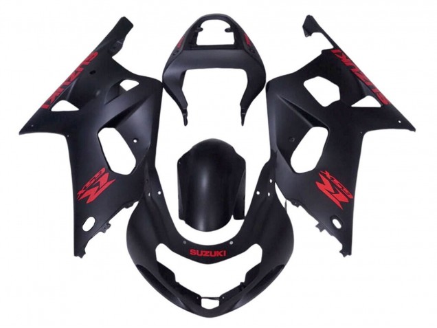 2001-2003 Matte Black Red Suzuki GSXR 600 / GSXR 750 Motorcycle Fairings UK