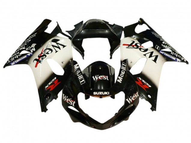 2001-2003 Glossy Black White West Red Suzuki GSXR 600 / GSXR 750 Motorcycle Fairings UK