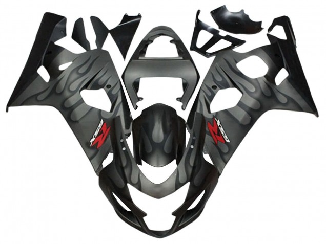 2004-2005 Grey Black Flame Suzuki GSXR 600 / GSXR 750 Motorcycle Fairings UK