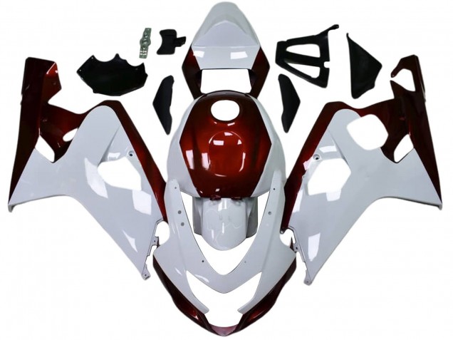 2004-2005 White Candy Red Black Suzuki GSXR 600 / GSXR 750 Motorcycle Fairings UK