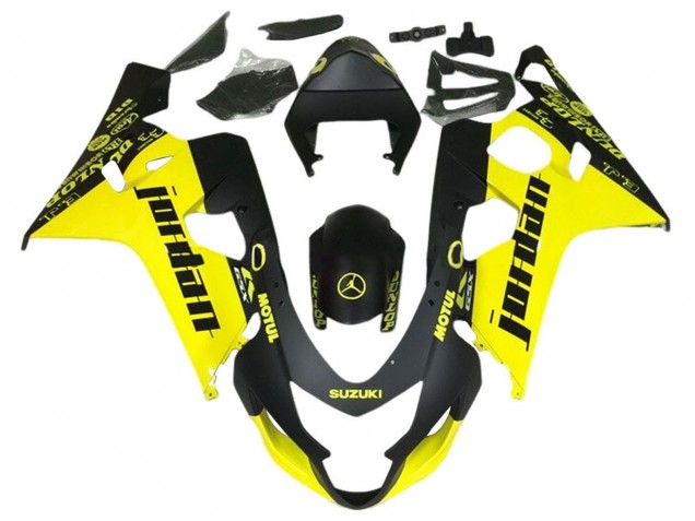 2004-2005 Black Yellow Jordan Suzuki GSXR 600 / GSXR 750 Motorcycle Fairings UK