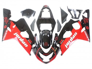 Buy 2004-2005 Glossy Black Red Jordan Michelin Suzuki GSXR 600 / GSXR 750 Motorcycle Fairings UK