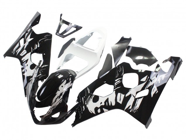 2004-2005 White Black Suzuki GSXR 600 / GSXR 750 Motorcycle Fairing UK
