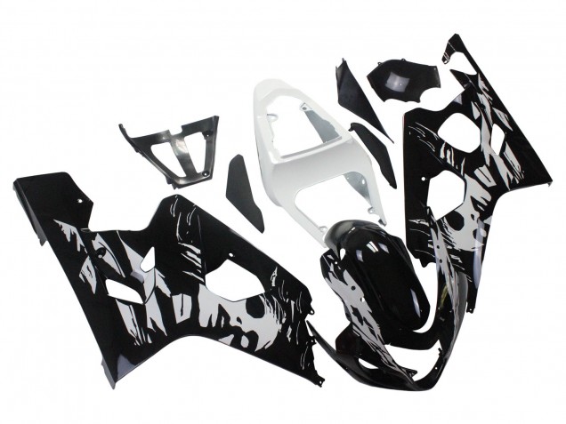 2004-2005 White Black Suzuki GSXR 600 / GSXR 750 Motorcycle Fairing UK