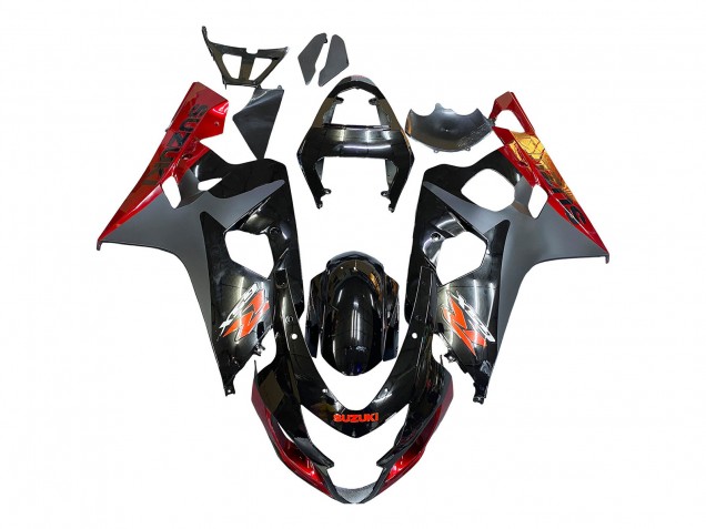 2004-2005 Black Grey Red Suzuki GSXR 600 / GSXR 750 Motorcycle Fairings UK
